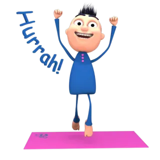 😃 Hurrah! fête, dessin animé, excité, sauter, youpi whatsapp sticker