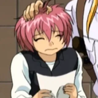 😖 Anime, Charakter, Manga, Pinke Haare, Cartoon, Person, Kunst telegram sticker