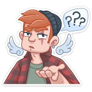 ⁉ persona, domanda, sticker, cartone animato whatsapp sticker