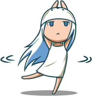 🙃 Dessin animé, Anime, Cheveux blancs, Oreilles de lapin, Personnage, Mignon whatsapp sticker
