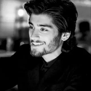 🖇 Zayn Malik 泽恩·马利克, 单向乐队, 歌手, 名人, 黑白, 肖像 telegram sticker