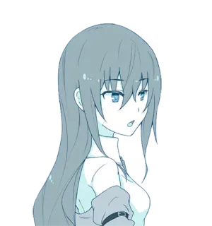 😯 Аниме, Девушка, Мультфильм, Женщина, Персонаж, Иллюстрация, Манга telegram sticker