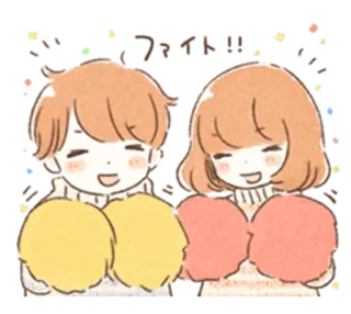 😆 kreskówka, para, słodkie, anime, miłość, kawaii telegram sticker