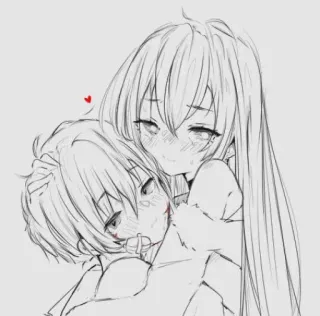 💙 Anime, Abbraccio, Amore, Romance, Coppia, Carino, Affetto telegram sticker