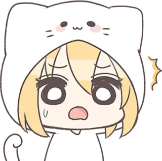 😰 Anime, Sticker, Dessin animé, Mignon, Kawaii, Fille, Personnage, Chibi telegram sticker