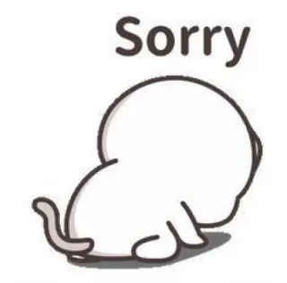 🧉 Sorry apology, cartoon, cute, sad telegram sticker