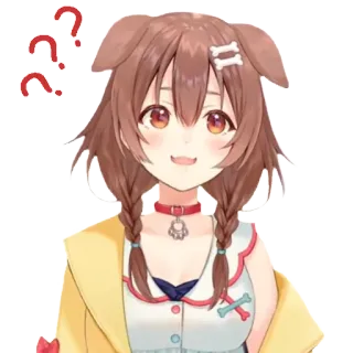 🦴 Inugami Korone Anime, Cane, Domanda, Vtuber, Cartone animato whatsapp sticker