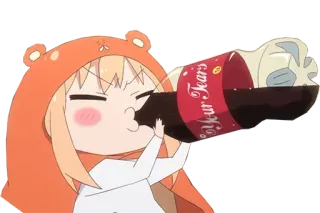 🍹 Your Tears Anime, Picie, Cola, Kreskówka, Humor telegram sticker