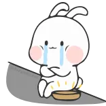 🔥 conejo, llorando, triste, lindo, kawaii whatsapp sticker