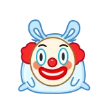 🤡 小丑, 表情符号, 可爱, 卡通, 兔子, 贴纸 telegram sticker