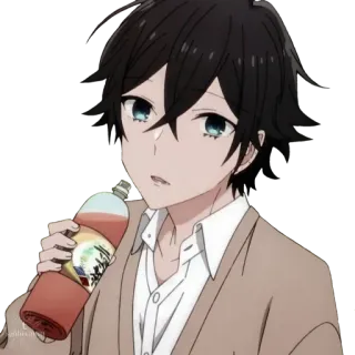 😚 Anime, Charakter, Cartoon, Getränk, Männlich, Porträt telegram sticker