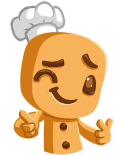 😉 gingerbread man, chef, baking, cute, cartoon, food, sweet, cook telegram sticker