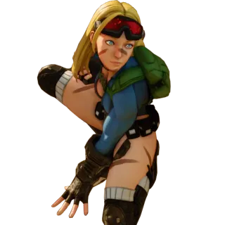 🌝 Cammy Street Fighter Videospielcharakter, weiblich, blonde Haare, Cammy, Street Fighter telegram sticker