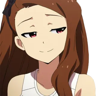 😏 chica anime, dibujo animado, retrato, mujer, sonriendo telegram sticker