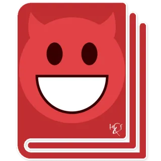 📔 diablo, rojo, emoji, dibujos animados, cara, sonrisa telegram sticker