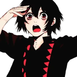😍 anime, karakter, terkejut, kaget telegram sticker