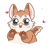 😘 animal, cute, cartoon, kawaii, sticker, illustration telegram sticker