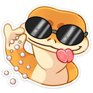😎 геккон, ящерица, животное, солнцезащитные очки, мультик, крутой, рептилия telegram sticker