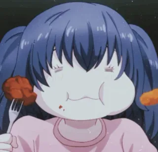 🌊 animé, manger, fille, dessin animé, nourriture telegram sticker