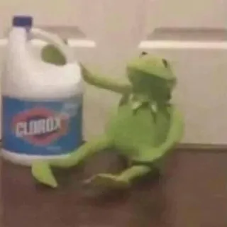 🌟 Kermit CLOROX frosch, kermit, memes, bleiche, chlor, reinigung whatsapp sticker