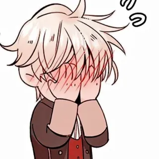 😳 Аниме, Мультфильм, Румянец, Милый, Смущенный whatsapp sticker