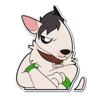 😑 animal, dog, cartoon, character, attitude, meme telegram sticker