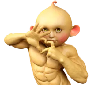 ❤️ muskulös, gruselig, seltsam, komisch, humanoid, monster whatsapp sticker