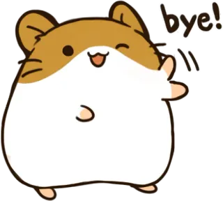 👋 bye! hamster, cute, animal, waving, goodbye, cartoon telegram sticker