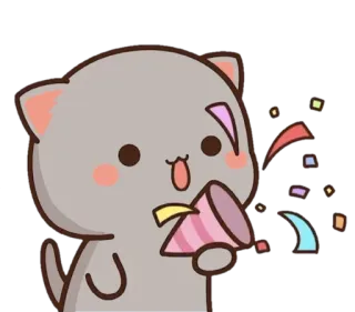 🎉 Katze, Konfetti, Party, Feier, Tier, süß telegram sticker