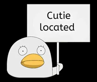 😊 Cutie located cute, duck, message, funny, cartoon telegram sticker