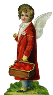 ❤️ Cupid CUPID'S MESSAGE cupido, vintage, angelo, cuori, san valentino, messaggio whatsapp sticker