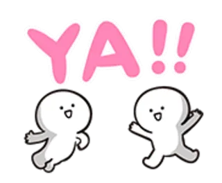 ✌️ YA!! feest, vreugde, vrolijk, uitroep, schattig, positief, enthousiast telegram sticker