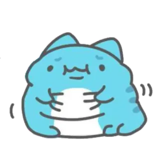 ☹️ 猫, 青, かわいい, 動物, 漫画, カワイイ telegram sticker