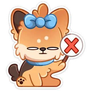 🙅‍♂️ anjing, stiker, tanda silang, tolak, kartun, ilustrasi, imut whatsapp sticker