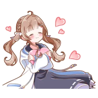 🐱 Anime, Meisje, Schattig, Hartjes, Kawaii whatsapp sticker