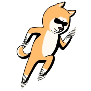 🏃 Shiba Inu, perro, corriendo, guay, dibujos animados, animal, lindo whatsapp sticker