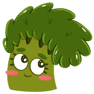 ☺️ broccoli, vegetable, food, cartoon, cute, kawaii, sticker telegram sticker