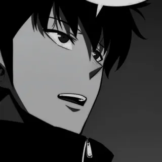 ⚓️ man, portrait, face, anime, manga, grayscale, serious telegram sticker
