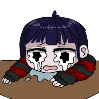 😰 pleurer, triste, animé, chibi, larmes, désespoir whatsapp sticker