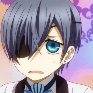 ☹ Ciel Phantomhive Black Butler Anime, Manga, Black Butler, Ciel Phantomhive, Benda sull'occhio telegram sticker