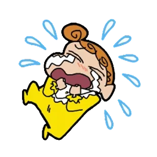 😭 crying, tears, upset, cartoon, illustration telegram sticker