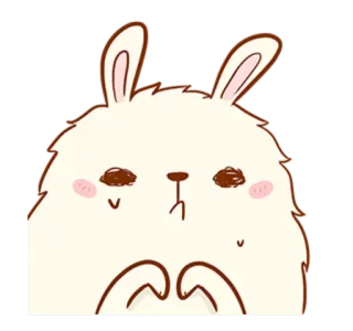 ☹️ bunny, rabbit, cute, cartoon, animal, fluffy telegram sticker