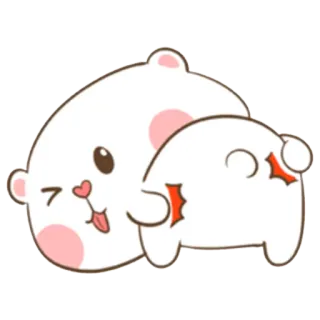 😜 schattig, beer, cartoon, sticker, kawaii, dier telegram sticker