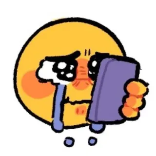 🥺 menangis, emoji, sedih, telepon, air mata, ekspresi telegram sticker