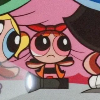 🍭 Blossom Powerpuff Girls Las Chicas Superpoderosas, dibujos animados, Bombón, linterna telegram sticker