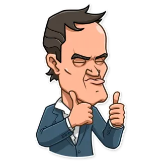 👍 Kreskówka, Mężczyzna, Kciuk w górę, Garnitur, Akceptacja, Osoba telegram sticker