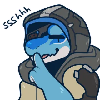 🤫 sssshhh psst, ruhig, Stille, Geheimnis, süß, Eidechse, Kapuzenpulli whatsapp sticker
