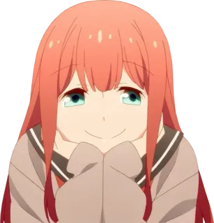 😊 anime, girl, cute, cartoon, character, orange hair, smiling telegram sticker