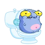 🚽 cartoon, toilet, monster, blue, eyes telegram sticker