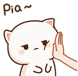 😒 Pia~ 고양이, 귀여운, 찰싹, 만화 whatsapp sticker